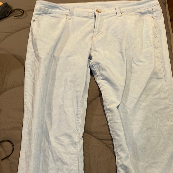 Gently used JCP corduroy baby blue skinnies - Picture 1 of 6